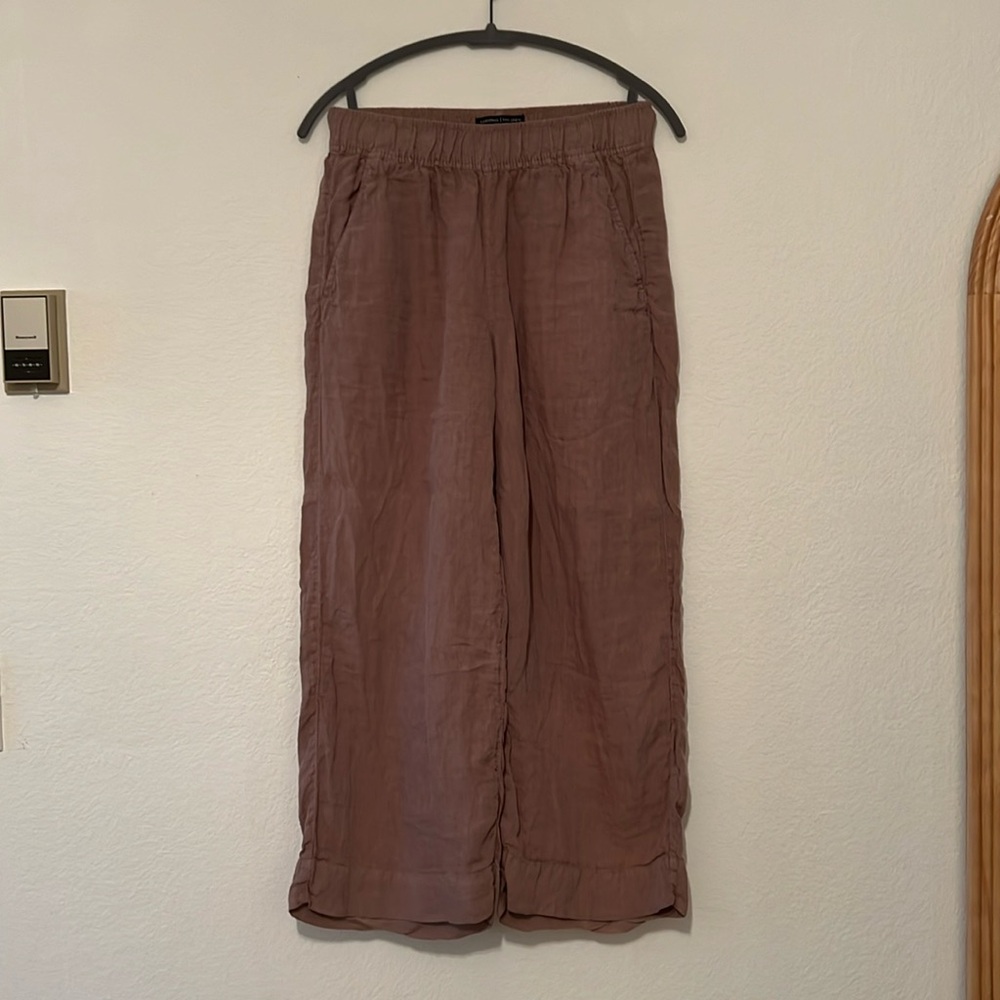 Tahari Light Brown Linen Pants